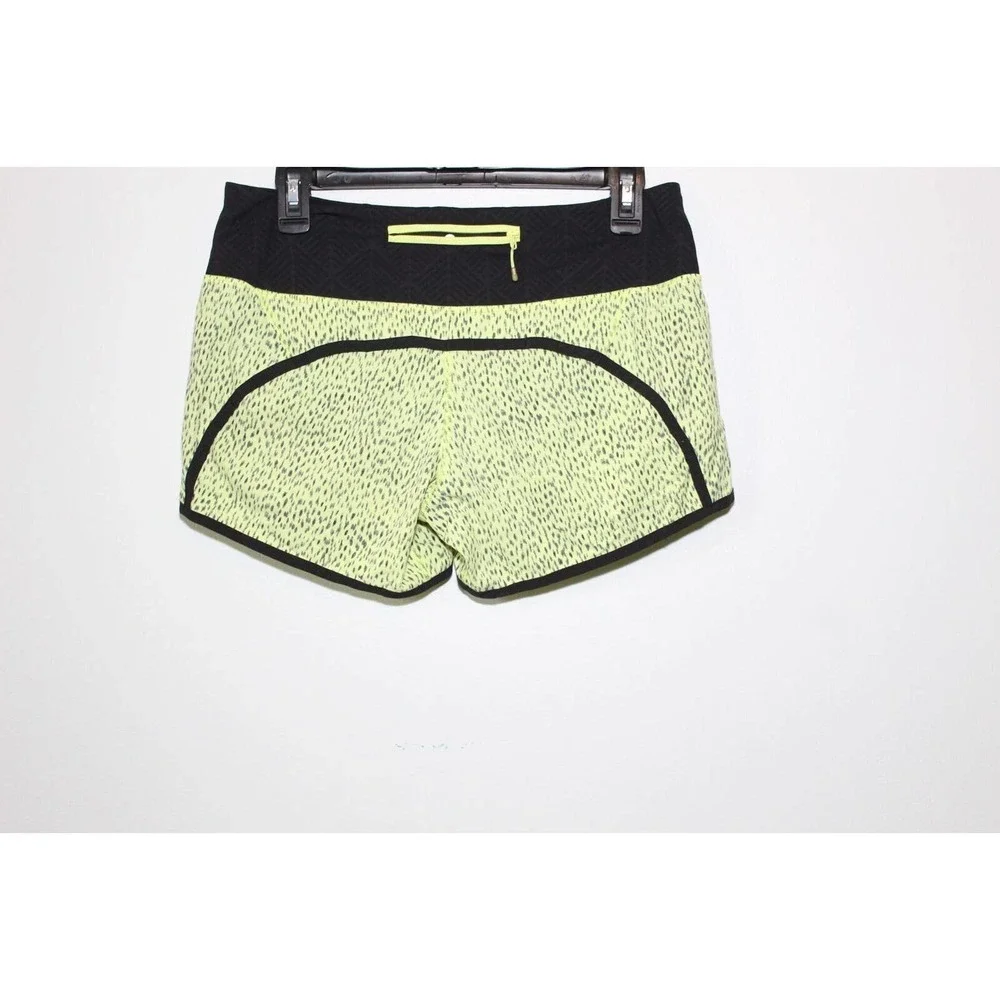 Lululemon Run Speed Short Dottie Dash Clarity Yellow Black Women's Size 6 H14252 - Picture 2 of 10